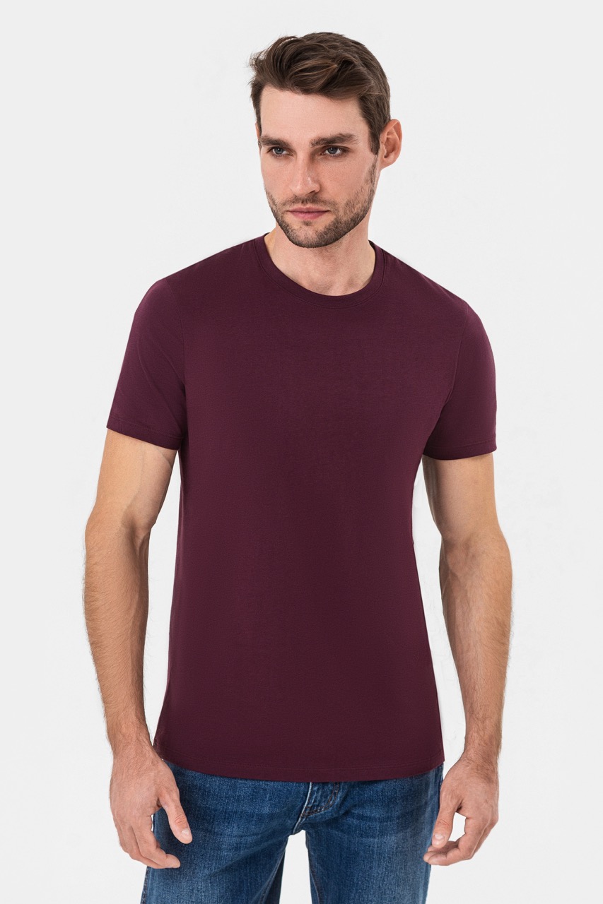 Бордовая футболка Armani Exchange